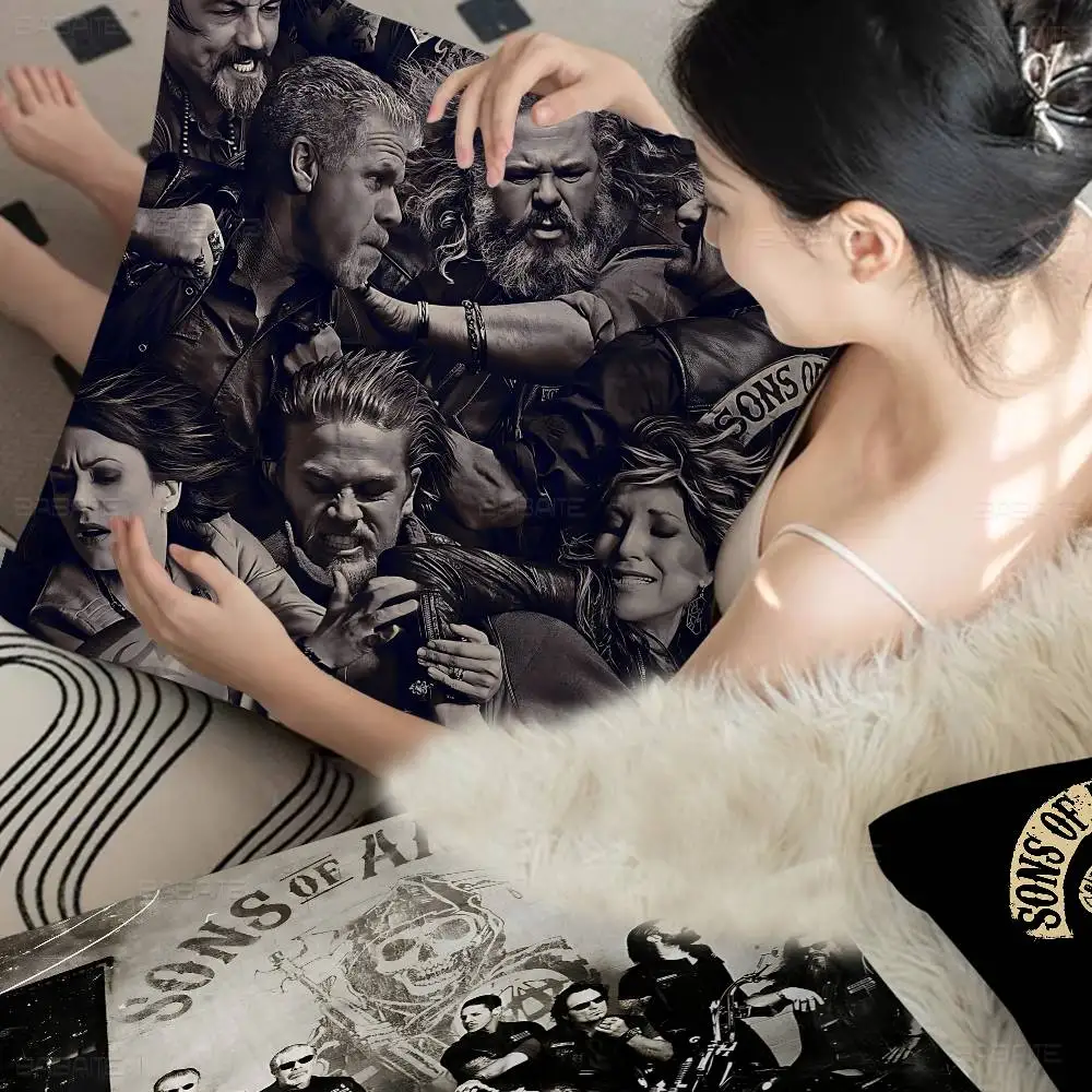 Classic Crime S-Sons Of A-Anarchy Stitch Lucky Dragon Pillow Cover Sofa Cushion Cover Home Room Decoration Children Gift