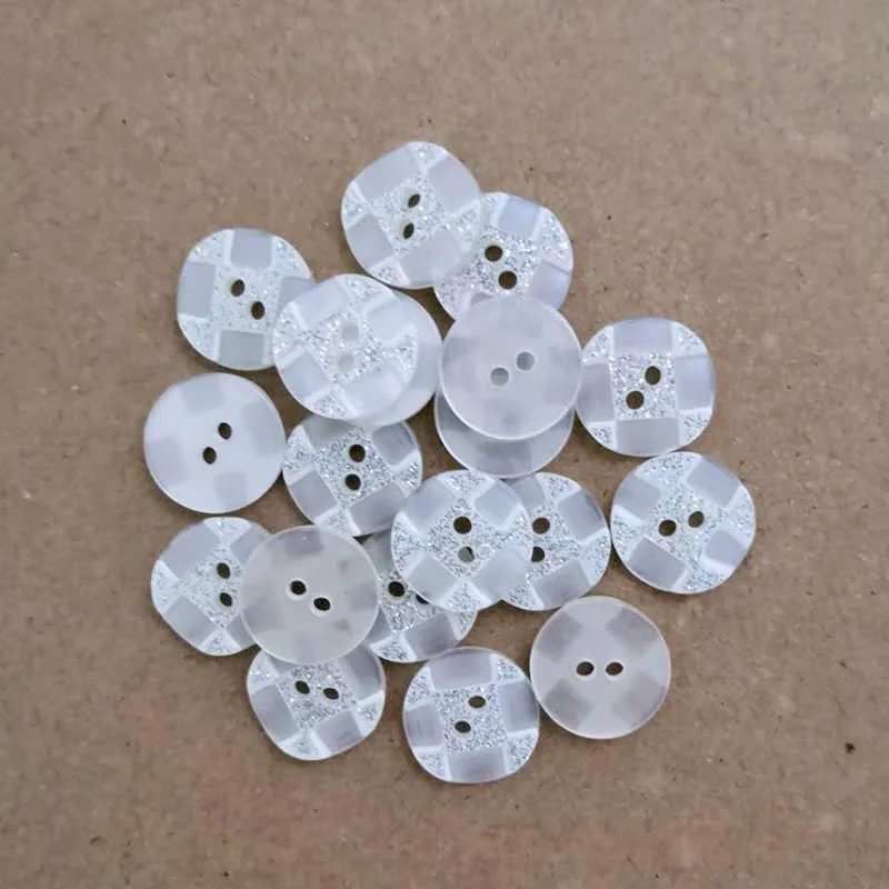 50pcs Resin Sewing Button Scrapbooking Round Lattice 2 Holes 15mm Costura Botones decorate bottoni botoes B20411