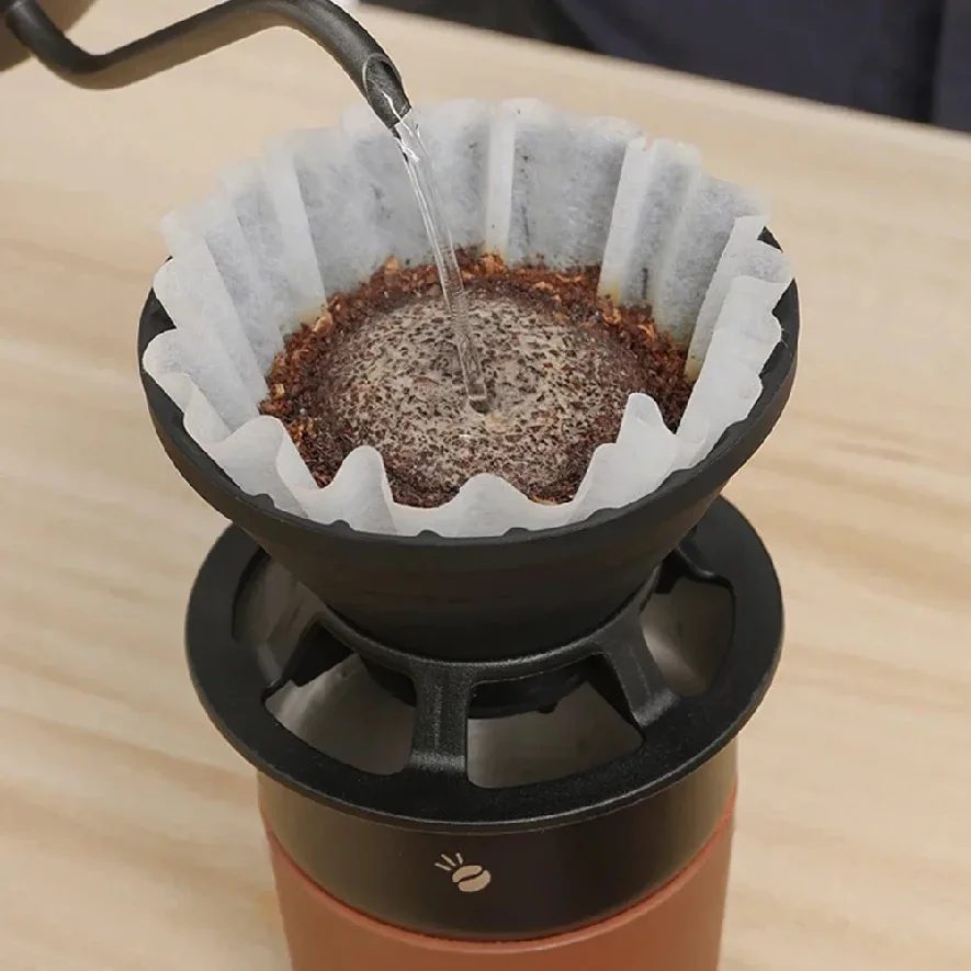 YRP Coffee Filter Reusable Silicone Camping coffee cup filter paper Dripper Barista tools Brewing Funnel Filter Cup1-2Cups
