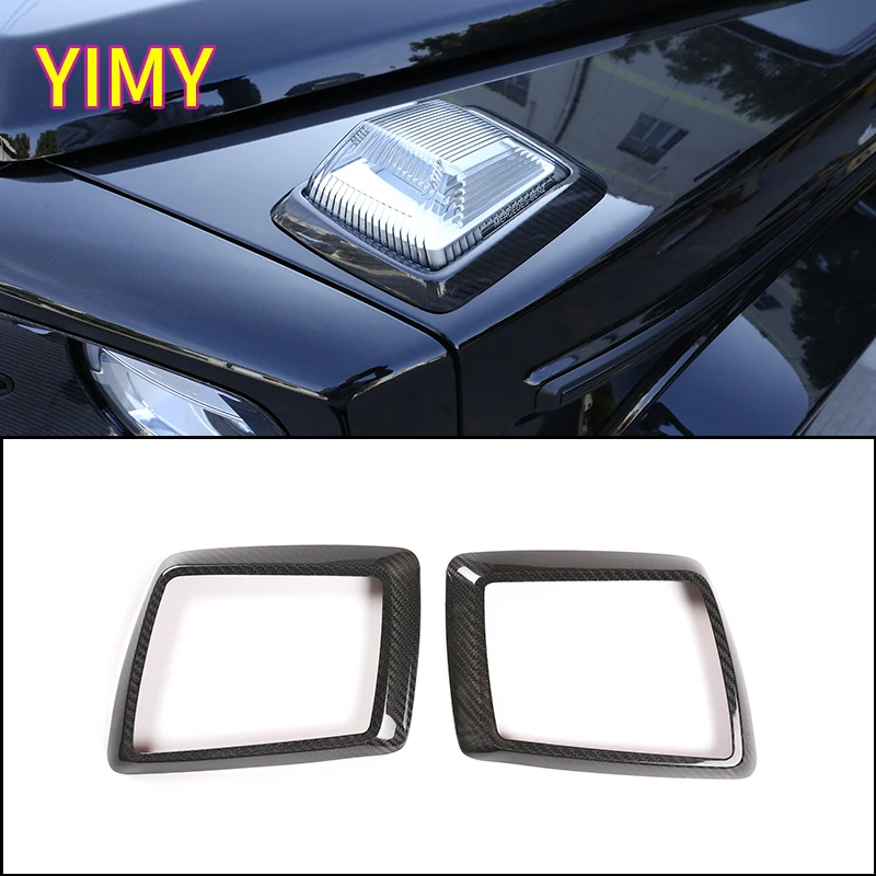 2x Real Carbon Fiber Car Cover Turn Signal Decorative Frame Cover Suitable for Mercedes-Benz G-Class W463 W464 W465 2019 +