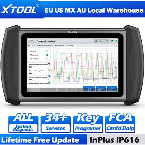 Lifetime Free Update XTOOL IP616 OBD2 Diagnostic Tool CAN FD DOIP 34 Reset Full System Scanner FCA Autoauth Key Programming Tool