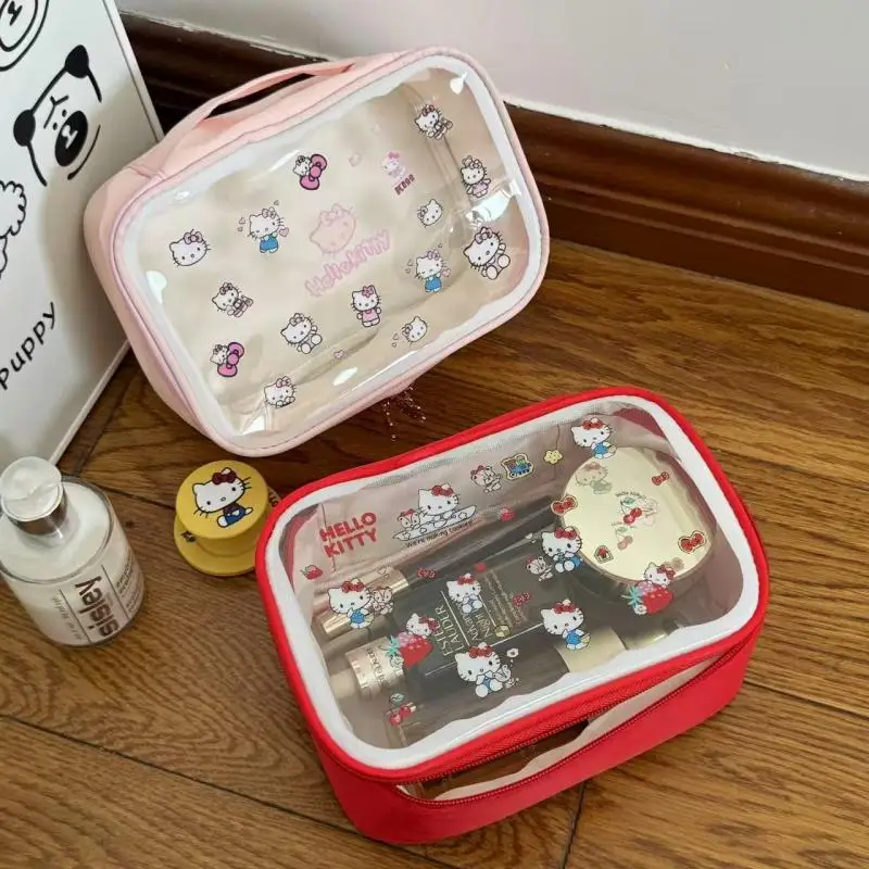 

Красивая мультяшная сумка Hello Kitty, косметичка, многофункциональная новая милая сумка для хранения большой емкости, праздничный модный подарок