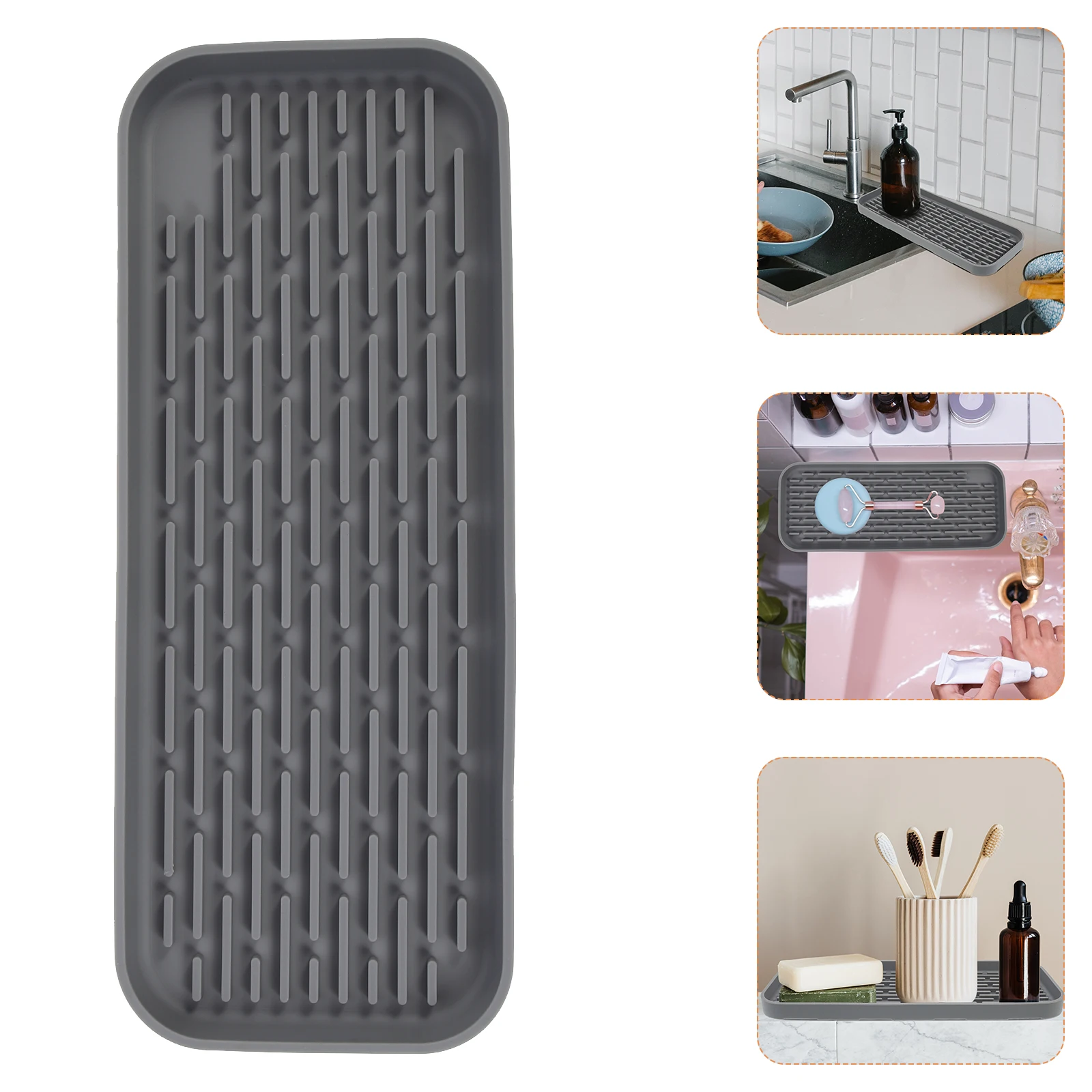 

Silicone Drying Tray 20X30Cm Heat Resistant Non-Slip Kitchen Mat For Dish Drying Countertop Storage Household Waterproof