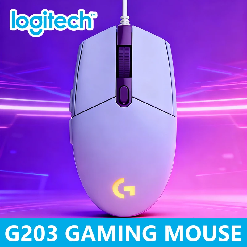 

Logitech G203 Wired Mouse, Curved Ergonomic Optical, 8000 DPI, 16.8 Million Color Lighting, 6 Customizable Keys, Gaming Tool