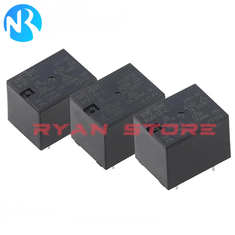 5PCS Power Relay 812H-1A-C 812H 1C C 4Pin 5Pin 16A 812H-1A-C 5VDC 12VDC 24VDC 812H-1C-C-5VDC 812H-1C-C-12VDC 812H-1C-C 24VDC