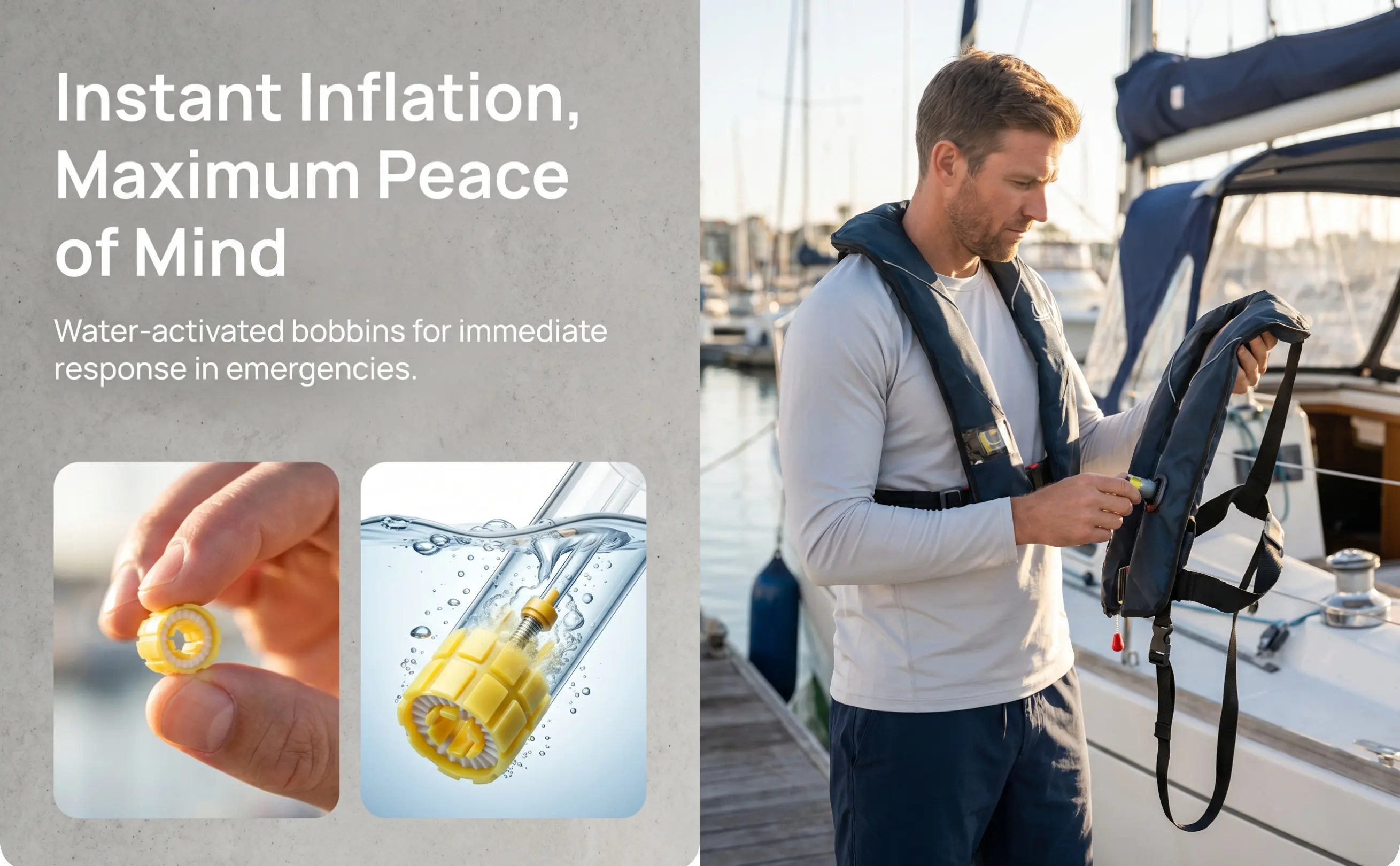 3Pcs Inflatable Life Jacket Water Soluble Tablets Automatic Inflator Device Portable Lifejacket Accessory Safety for Water