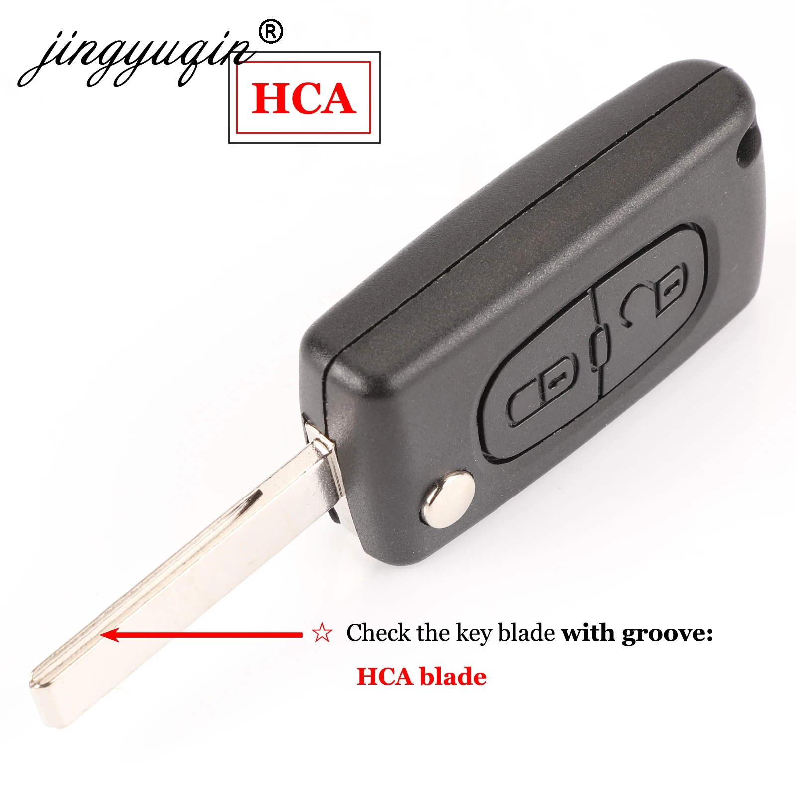 jingyuqin 2 Buttons Flip Folding Key Case Blank Shell For Peugeot 107 207 407 307 307S 308 407 607 807 VA2/HCA Ce0523 Ce0536