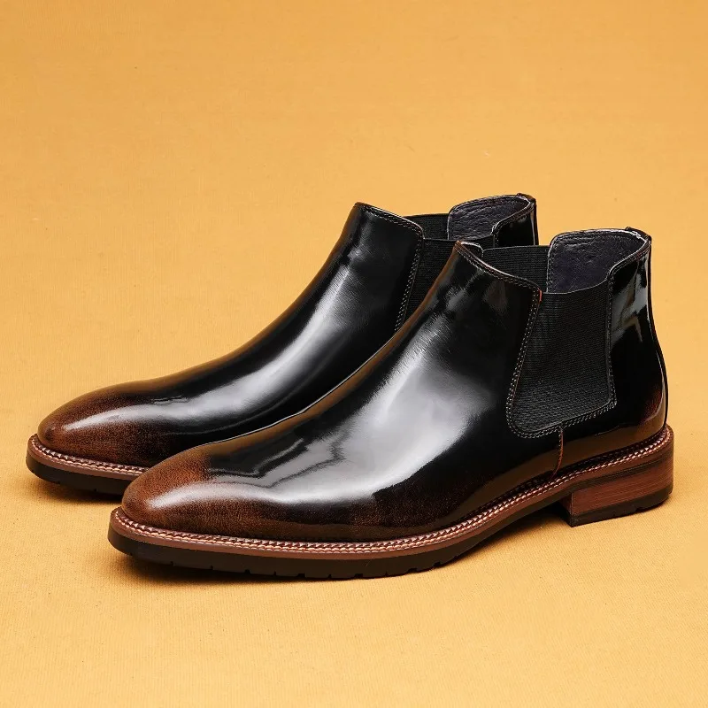 

High Quality Men's Leather Suit Formal Business Shoes British Style Winter Boots