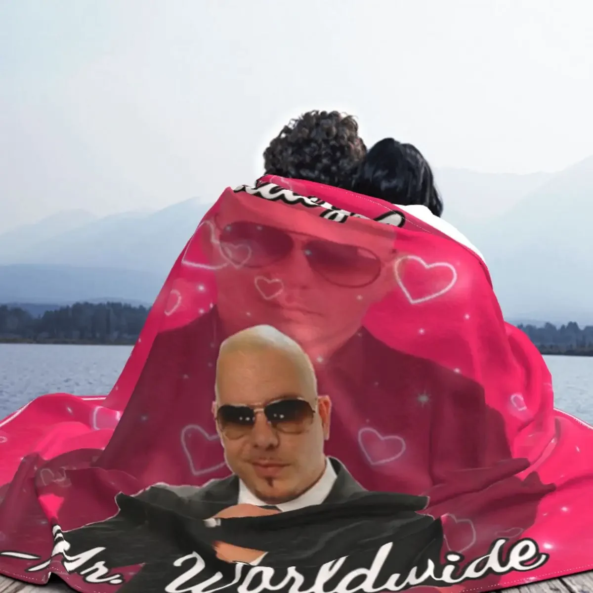 Mr Worldwide Pitbull Valentine Blanket Cover Plush Throw Blankets Bed Sofa Personalised Lightweight Bedspreads