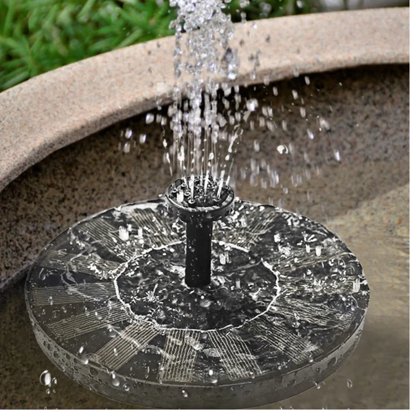 1w Solar Fountain Pump Garden Bird Bath Solar Water  Feature Powered Pump Waterfalls Freestanding With 8 Nozzles Backyard Decor