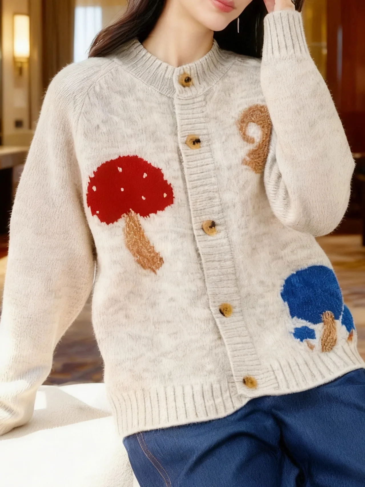 Kardigan damski z dzianiny w stylu koreańskim, miękki i przytulny sweter, swobodny top w stylu college na jesień i zimę, nowość