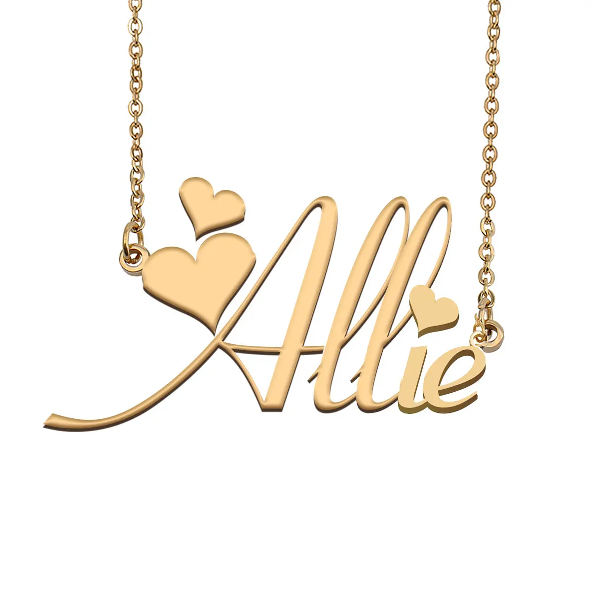 Allie Name Necklace Jewelry Nameplate Pendant for Women Girls Friends Birthday Wedding Christmas Mother Gift