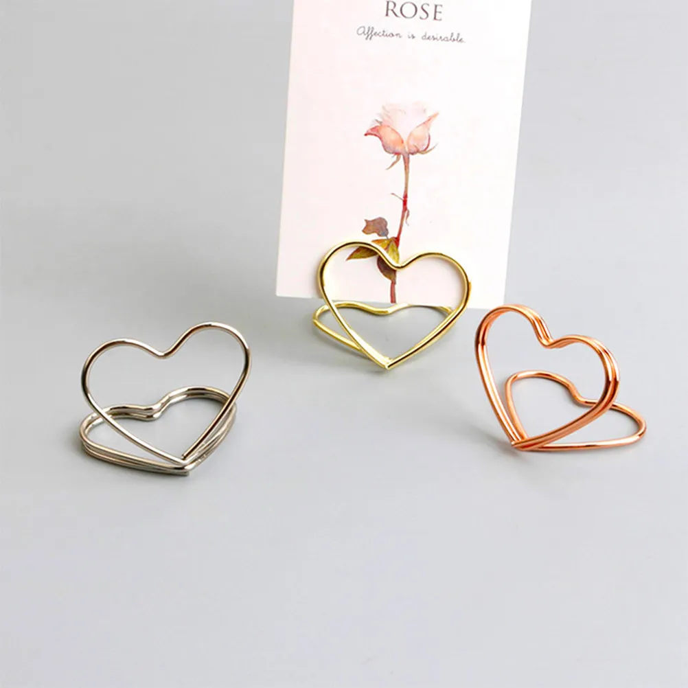 20Pcs Metal Shape Memo Holder Name Card Holder Stand For Bridal Shower Table Wedding Anniversary Party