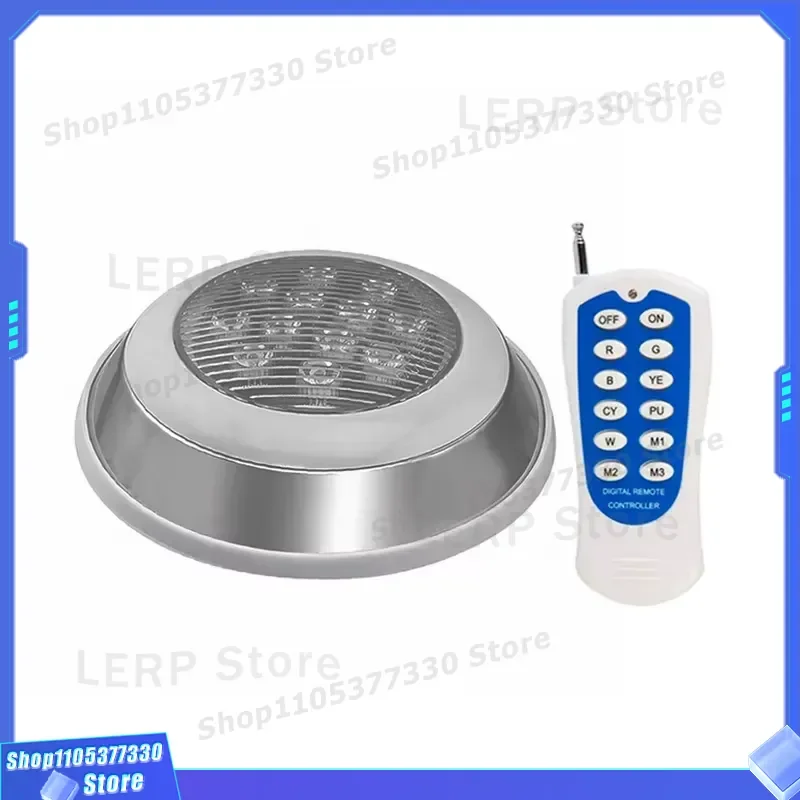 IP68 Waterproof Stainless Steel Pool Light DMX512 Control Wireless Remote Underwater Swimming Pool Lamp LED Lighting Fixture