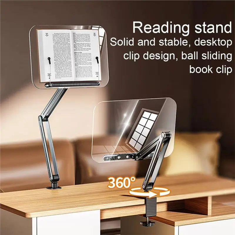 

Держатель для книг N96R с креплением на стол, регулируемая подставка для книг, складная подставка для чтения