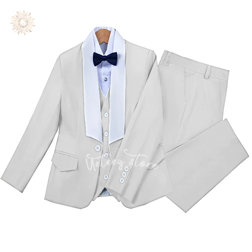 Boys Multiple Colour Formal Dress Vest, Pant, Blazer Suits 3 Piece Slim Fit Dresswear Suit Set for Wedding Party Prom