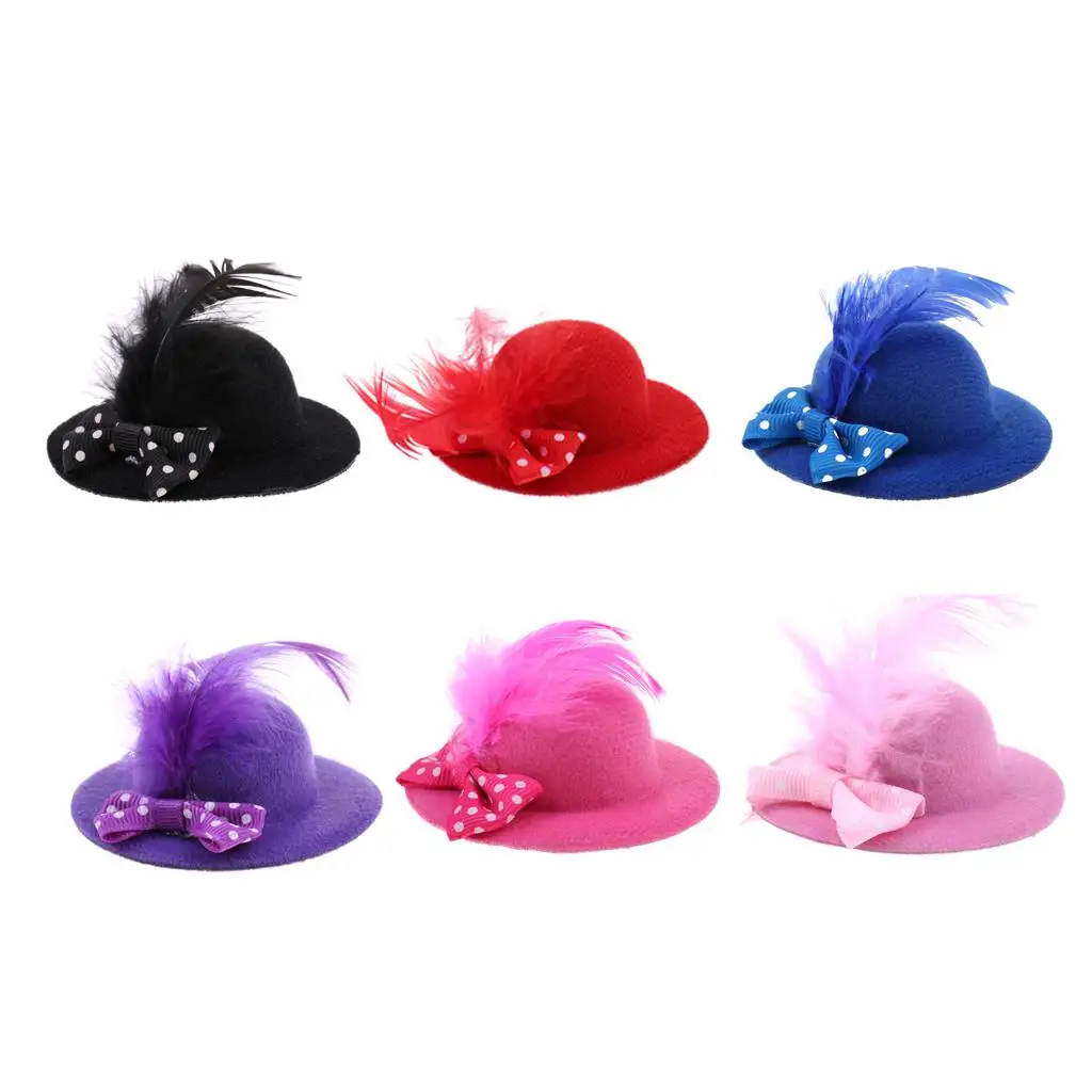MagiDeal Mode 1Pc Neue Vintage Bowler Puppe Prinzessin Hut Kappe für 28-30cm Puppe Modell Kostüm kleidung Accs 6 Farben