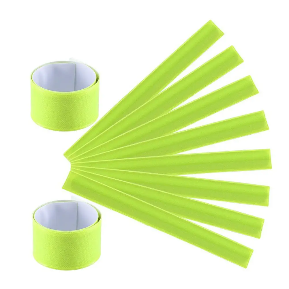 

10Pcs PVC Reflective Bracelets Snug Fit Easy on Wrist Ankle Arm Band for Dark Conditions Night Activities High Visibility Safety