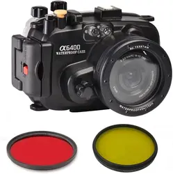 Seafrogs A6400 Waterproof Housing Case Waterproof Housing Case For Sony A6400 Diving 40M/130ft With Gift(Red+Yellow Filter)
