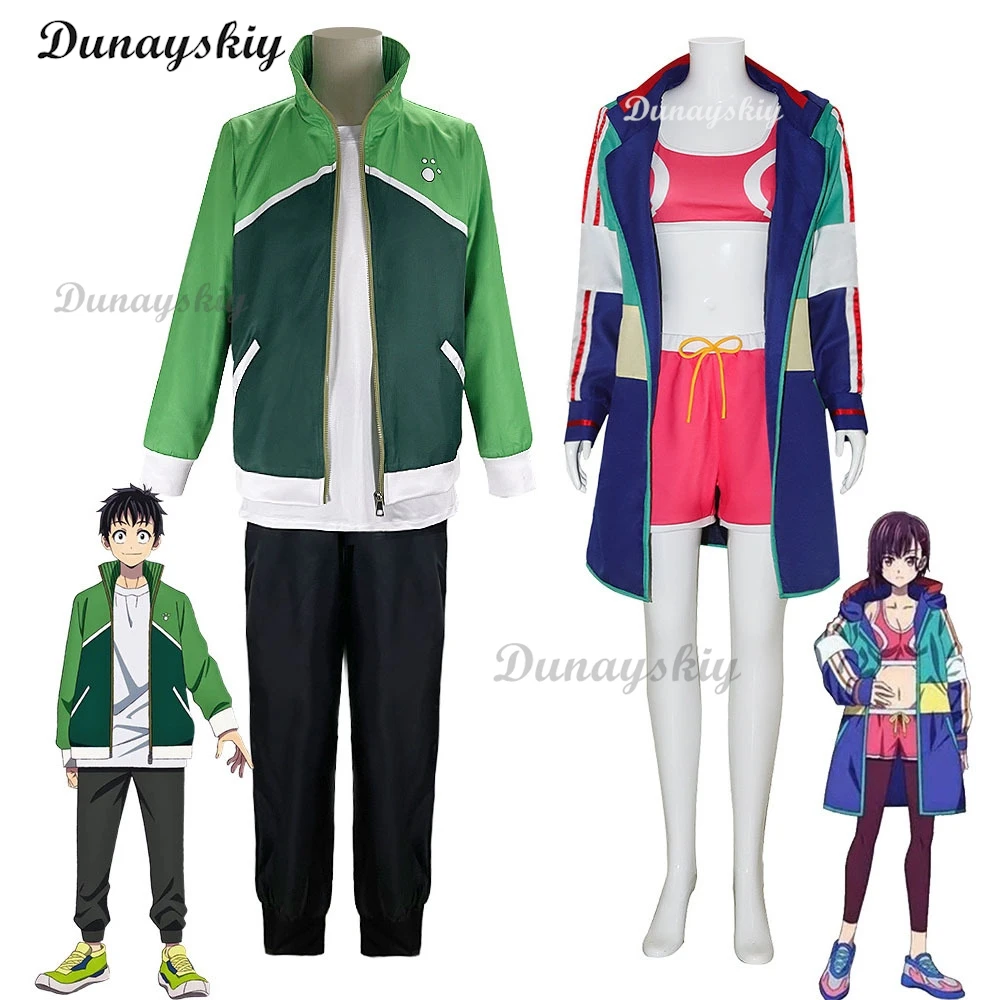 Anime Zom 100 Shizuka Mikazuki Tendo Teru Cosplay Costumes Wig Hoodie Jacket Outfit Bucket List of The Dead Halloween Party Cos