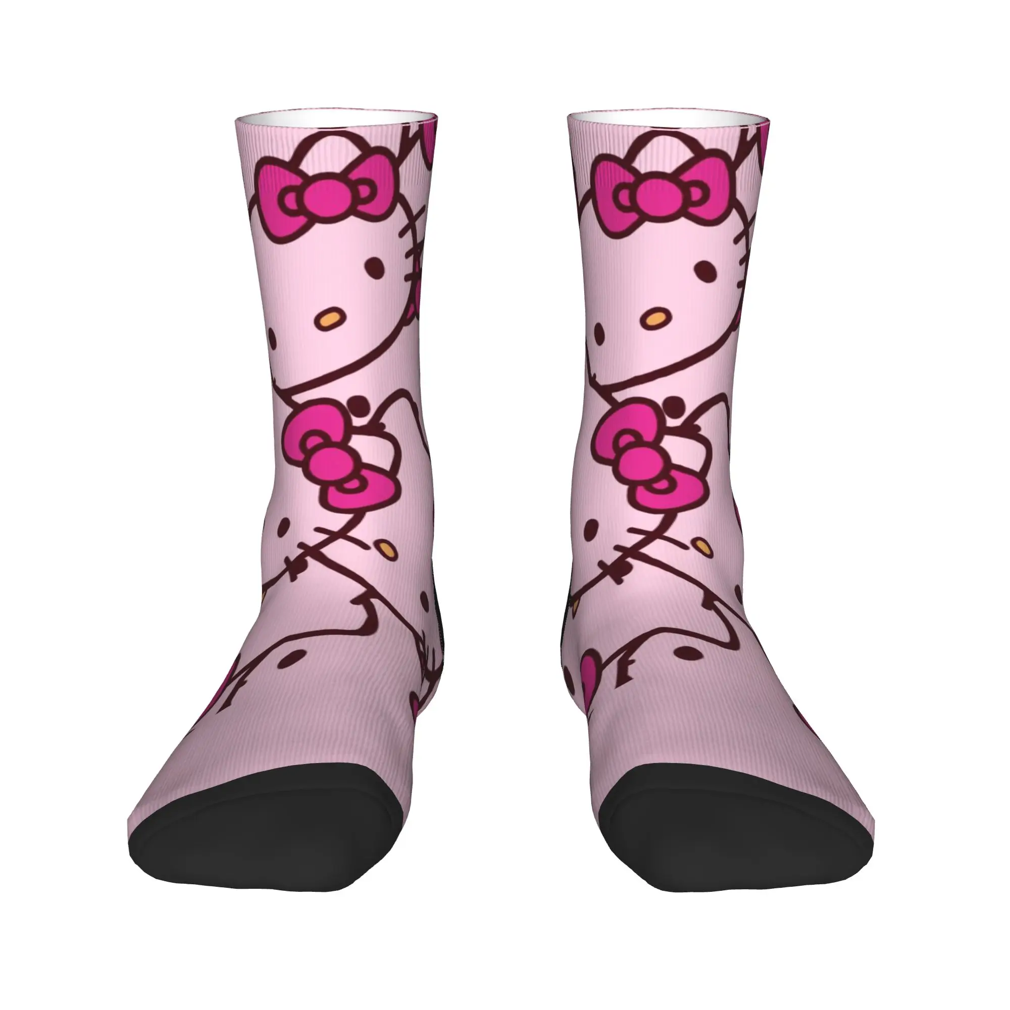 Skarpetki Hello Kitty Damskie Męskie Wygodne Skarpetki Kawaii Wiosenne Antypoślizgowe Skarpetki na Zewnątrz Personalizowane Skarpetki Prezent Urodzinowy