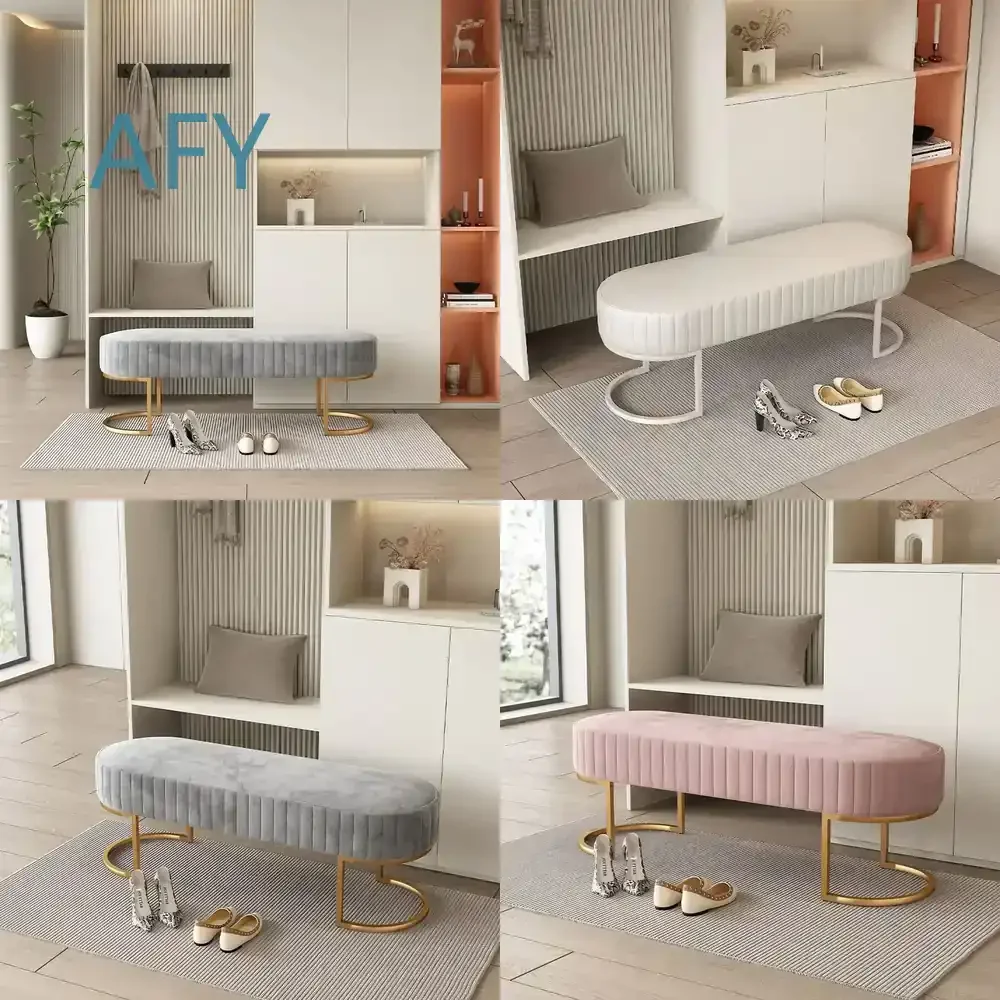 Bedroom Bench for Home Living Room Doorway Shoe Stool for Shopping Mall Clothing Store Waiting Area Seating Furniture