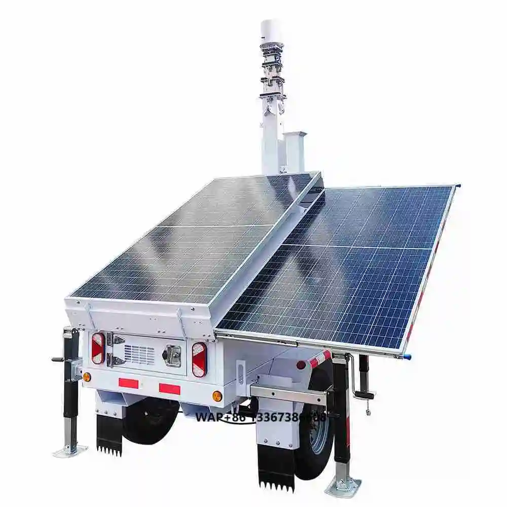 Modern Latest Custom-Made Solar Lighting Tower Trailer 300 Adjustable Panels for Construction Site Portable Power
