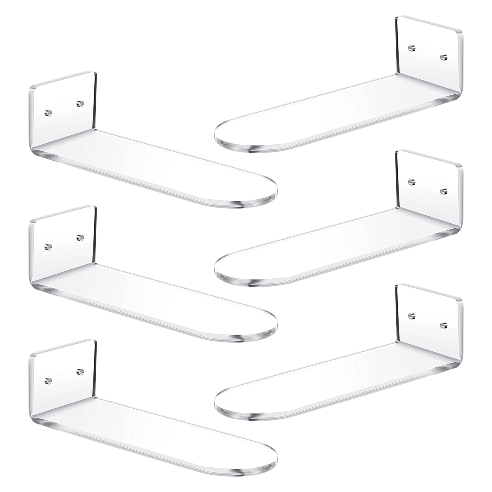 A56X 6-pack zwevende schoenenplanken, transparant acryl wandgemonteerde schoenenplanken, voor display verzamelbare schoen en sneaker