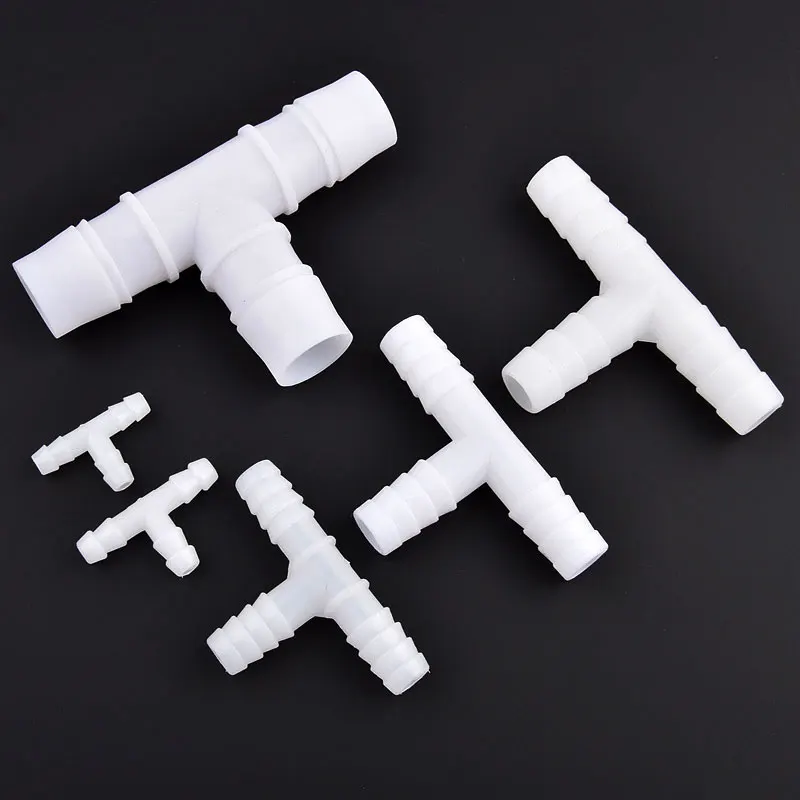 5/20Pcs 4~25mm PE White Tee Connector Aquarium Tank Air Pump Tube Hose Pagoda Joint Drip Irrigation Garden Water Pipe Connector