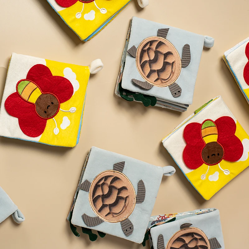 الكرتون الحيوان القماش كتب ألعاب الأطفال للبنين بنات مونتيسوري التعلم المبكر لعبة تعليمية الرضع القماش كتاب هدايا الوليد #2