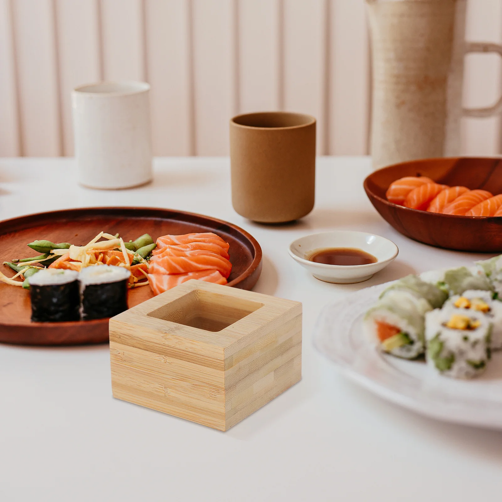 

1pc Japanese Square Wooden Sake Cups Coffee Mugs Enhance Flavor Restaurants Use Hot Drinks Cypress Design Wine Mug
