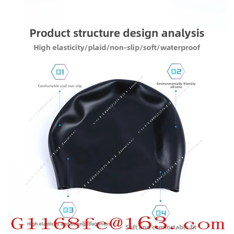 High Elastic Adult Seamless Cap, Environmentally Friendly Silicone Swimming Cap, Non-slip and Waterproof Swimming Cap