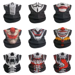 Halloween Skull Neck Gaiter for Men Women Protection Quickdry Dustproof Cosplay Party Undercap Bandana Black Headscarf Balaclava