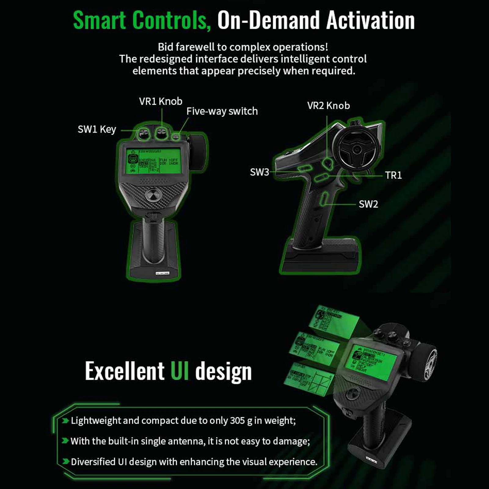 

10-канальный передатчик и 11-канальный комплект приемника, ЖК-система дистанционного управления, пульт дистанционного управления 2,4 ГГц с ЖК-дисплеем для радиоуправляемых автомобилей, лодок