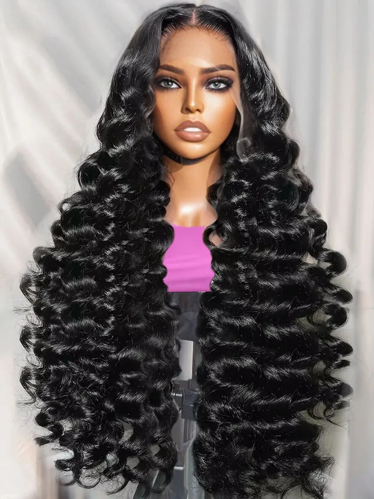 

250 Density Loose Wave 13x6 Lace Front Human Hair Wigs 30 40 Inch Brazilian Black Wig Water curly wigs 13x4 HD Lace Frontal Wig
