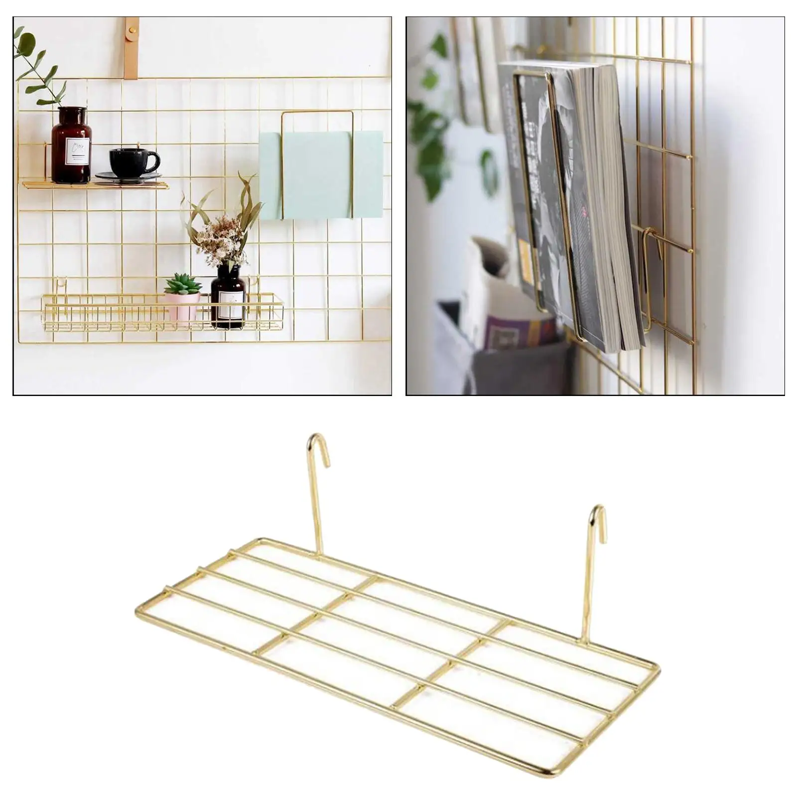 Home Wall Decorate Postcards Mesh Frame Grid Frame Iron Storage Grids Wall Panels DIY Display Picture Organizer