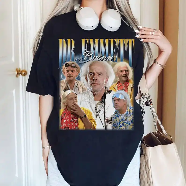 Vintage 90s Back To The Future Dr. Emmett Brown T-Shirt, Christopher Lloyd, Doc Brown Shirt, Marty McFly Retro 90s Movies Shirt
