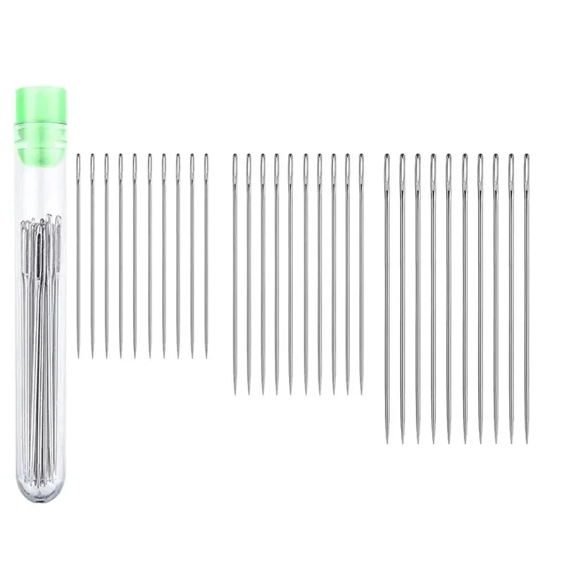 

30 pieces of 3 sizes large-eye universal regular sewing needles, suitable for sewing hooks, rib knitting, embroidery