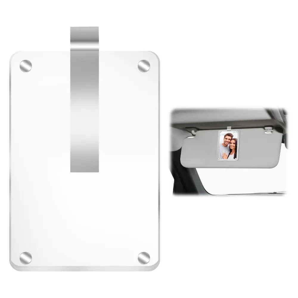 Magnetic Car Sun Visor Photo Holder Acrylic Photograph Display Car Picture Holder Horizontal Vertical Picture Frame Clip
