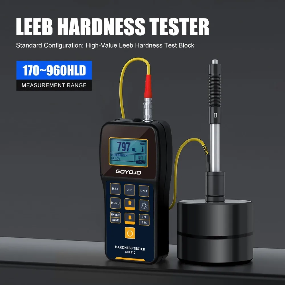 Leeb Hardness Tester Portable Rebound Meter Durometer HL、HB、HRB、HRC、HRA、HV、HS for Metal Steel Without Standard Block