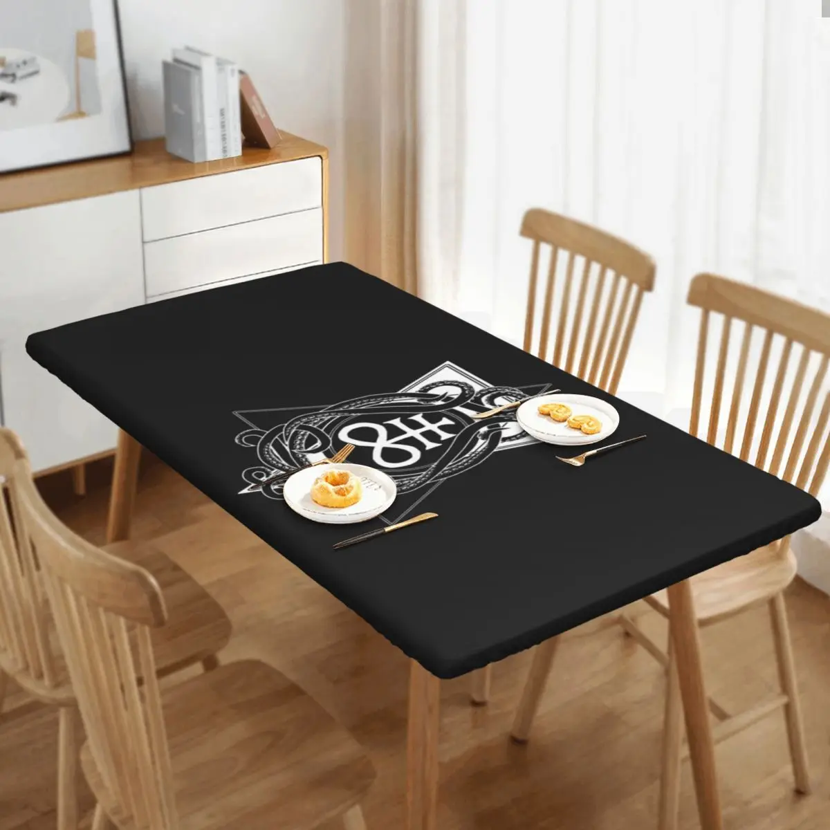 Satanic Cross Leviathan's Cross And Tentacles Rectangular Tablecloth Table Cover for Festival Party Decorations Table Cloth