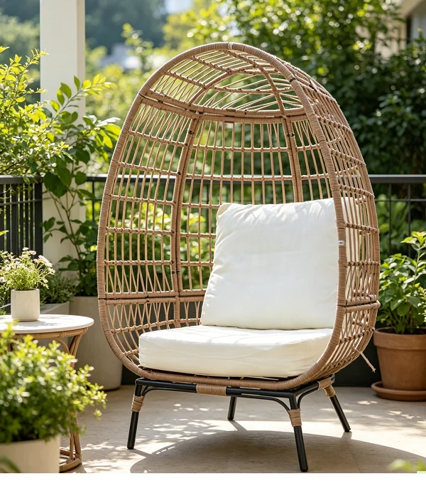 & Outdoor Leisure PE Rattan Egg Bird's Nest Sun Chair for Garden Courtyard Balcony Open-Air Use Outdoor Patio Furniture
