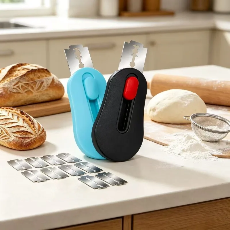 Premium Extractable & Magnetic Bread Lame Dough Scoring Tool for Homemade Bread,Bread Razor Baking Tool with 10 Razor Blades
