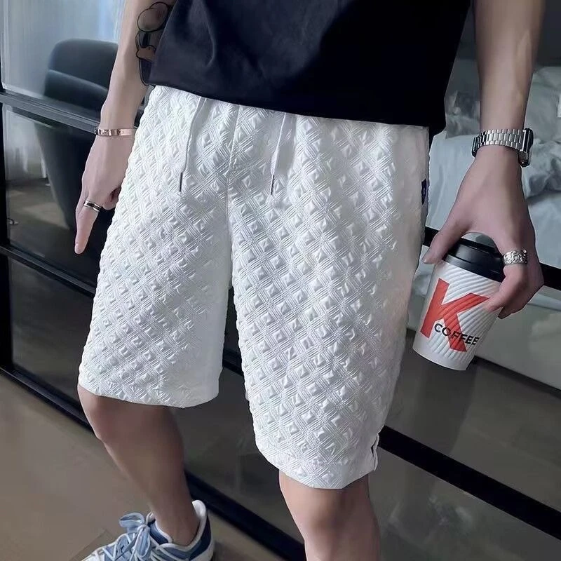 

Men's Checkered Shorts Thin Breathable Summer Leisure High Street Style Exclusive Chic Trendy Outerwear Mid Length Apparel