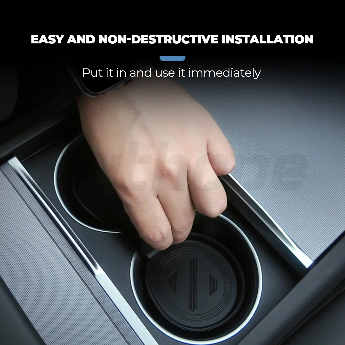 Futhope Silicone Water Cup holder Mat for Tesla Model Y Launch Juniper Model 3 Highland Cup Limit Interior Decoration image 3
