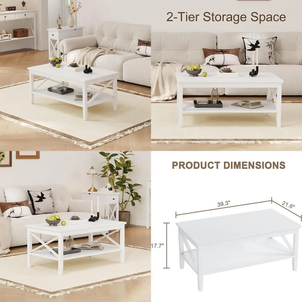 

Rectangular Modern Storage Cocktail Table, 47 Inch, for Classic Living Room Design