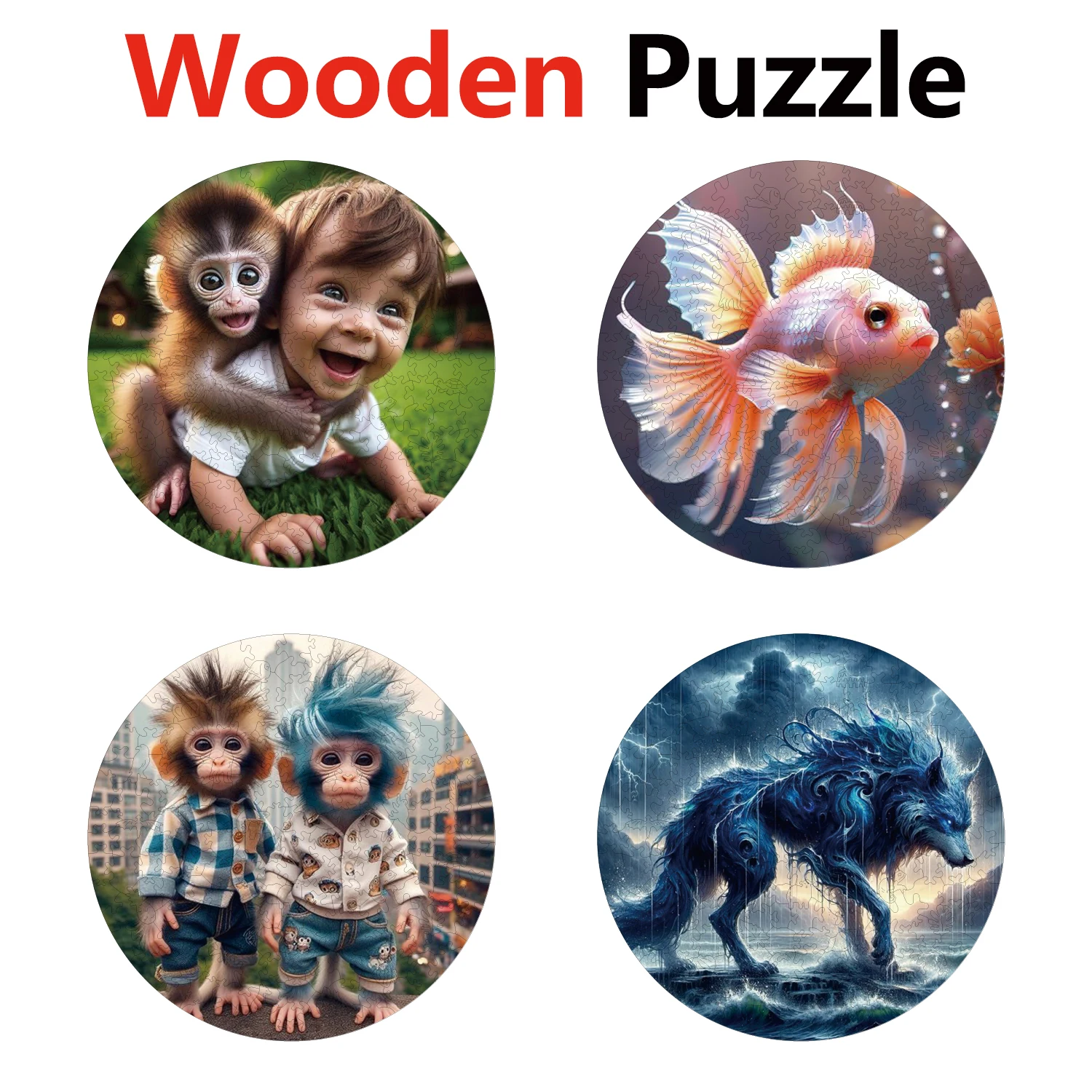 

YPAN Fox Snake Turtle Beauty Animal Puzzles Unique Shape High Quality Jigsaw Puzzle Wooden Puzzle Best Gift For Child
