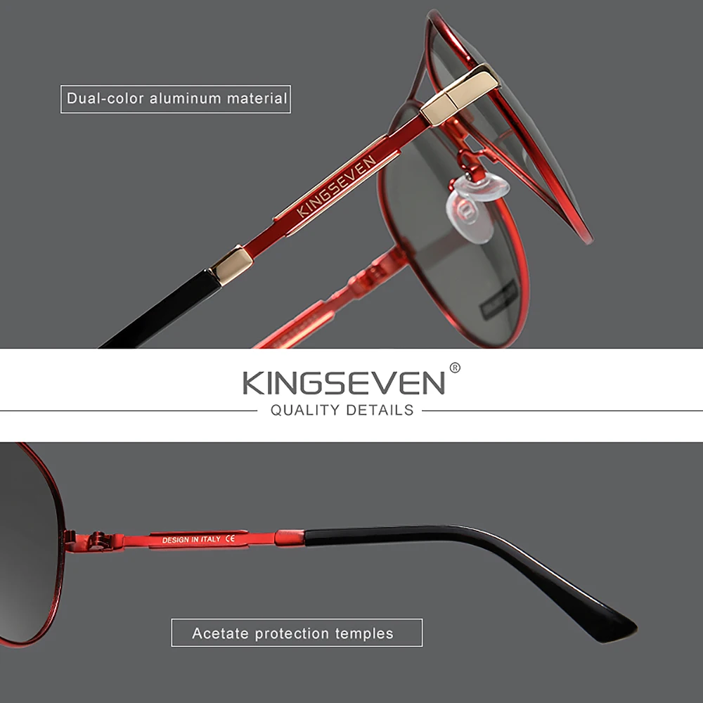 KINGSEVEN классические солнцезащитные очки-пилоты, поляризационные очки UV400, очки высокого качества для мужчин и женщин, очки для вождения и отдыха