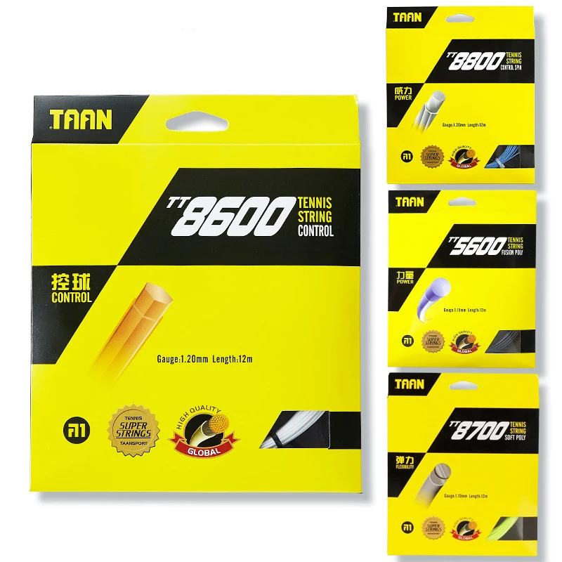 

TAAN Tennis String Durable Polyester 12m Gauge 1.15mm Tennis Racket Equipment Black White Tennis Line Ténis Racquet String