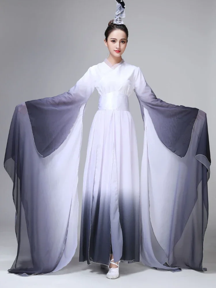 Trajes de danza clásica, Ropa de baile nacional chino Yangko, paraguas de baile elegante para adultos, ropa de actuación nacional